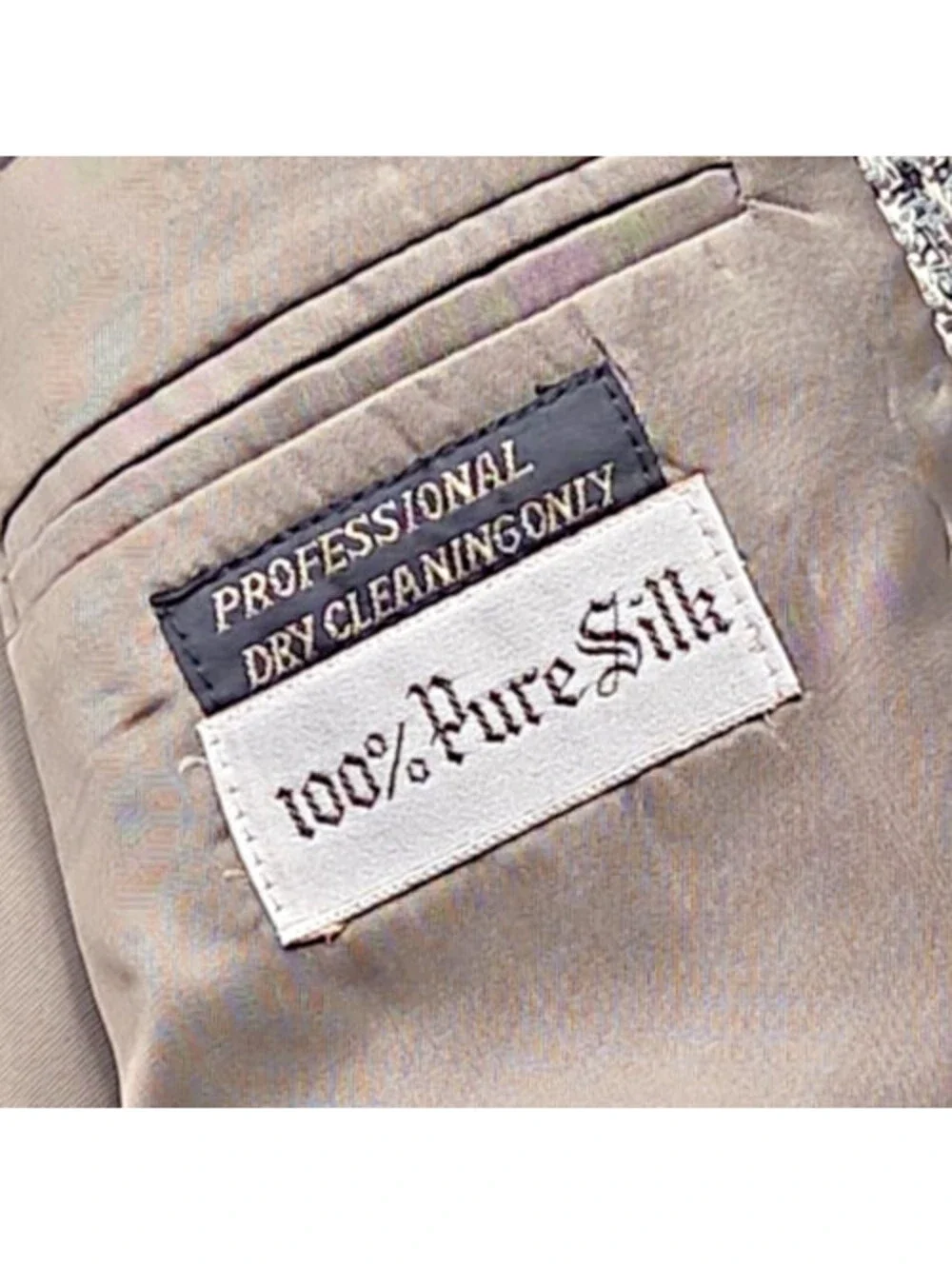 Vintage Halberstadt’s 100% Silk Sport Coat Mens 42R Gray Tan Blazer